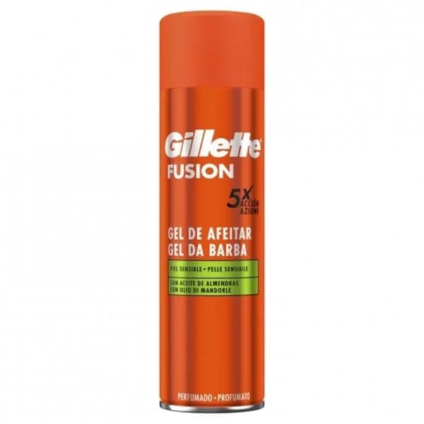 Gel de afeitado con aceite de almendras para piel sensible acción x5 Fusion Gillette 200 ml. - 0.2 l - Imagen del producto en Findit