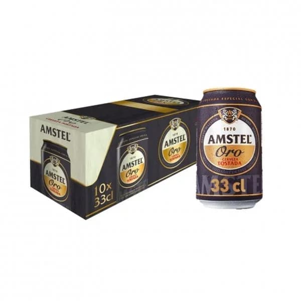 Cerveza AMSTEL Oro, pack lata 10x33 cl - 3.3 ud - Imagen del producto en Findit