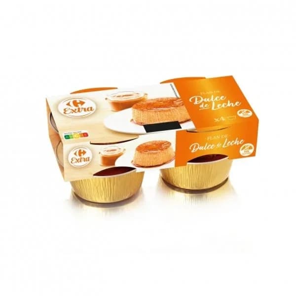 Flan de dulce de leche Carrefour sin gluten pack de 4 unidades de 100 g. - 0.4 kg - Imagen del producto en Findit