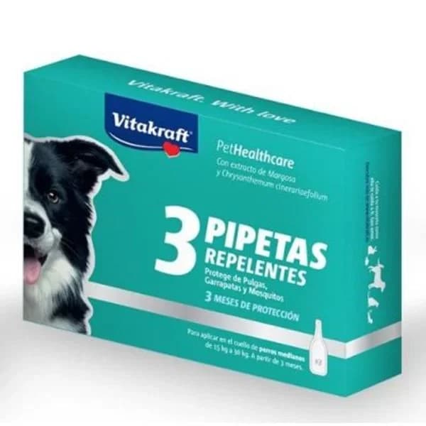 Pipeta repelente para perro mediano 3 unidades - 1 ud - Imagen del producto en Findit