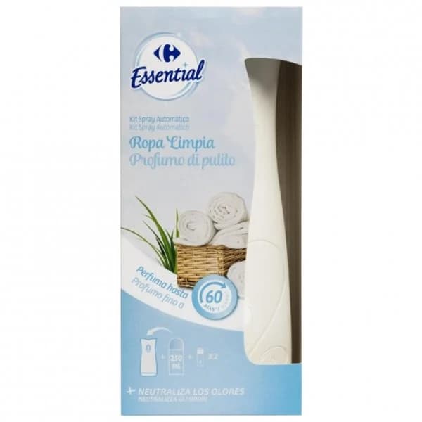 Ambientador automático ropa limpia aparato y recambio Essential Carrefour 1 ud. - 1 ud - Imagen del producto en Findit