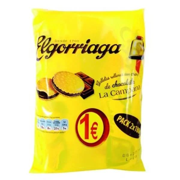Galleta rellena de chocolate 2x180 g - 0.3 kg - Imagen del producto en Findit