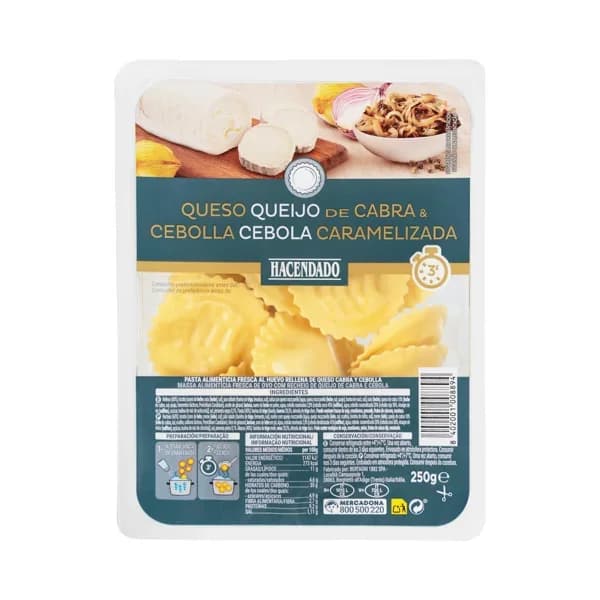 Pasta fresca girasoles queso de cabra y cebolla caramelizada Hacendado - 0.25 kg - Imagen del producto en Findit