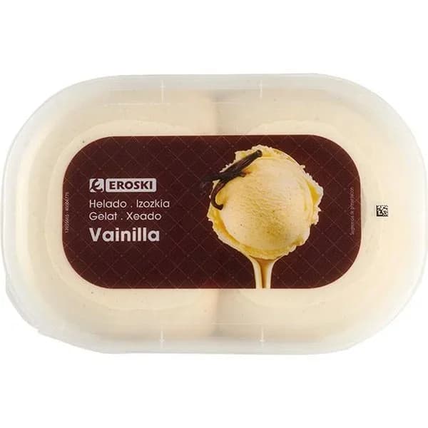 Helado de vainilla EROSKI, tarrina 1 litro - 1 l - Imagen del producto en Findit