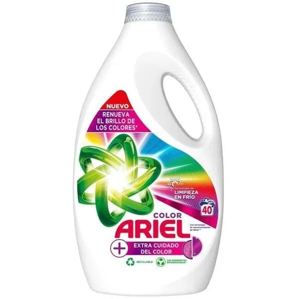 Detergente líquido +Extra Cuidado del Color Ariel 40 lavados. - 40.11 ud - Imagen del producto en Findit