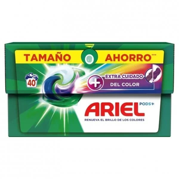Detergente en cápsulas Todo En Uno Pods + cuidado extra del color Ariel 40 lavados. - 1 ud - Imagen del producto en Findit
