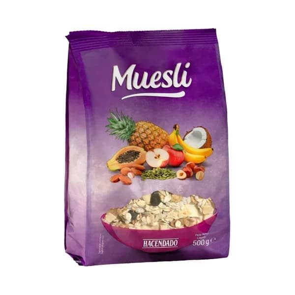 Muesli Hacendado con frutas y frutos secos - 0.5 kg - Imagen del producto en Findit