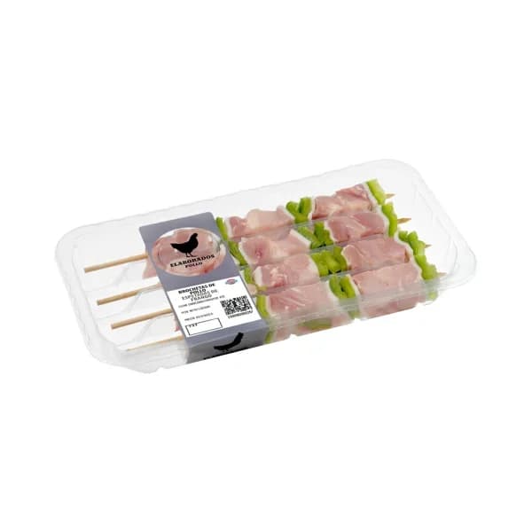 Brochetas de pollo  pimiento verde y tocino de cerdo con varilla - 0.37 kg - Imagen del producto en Findit