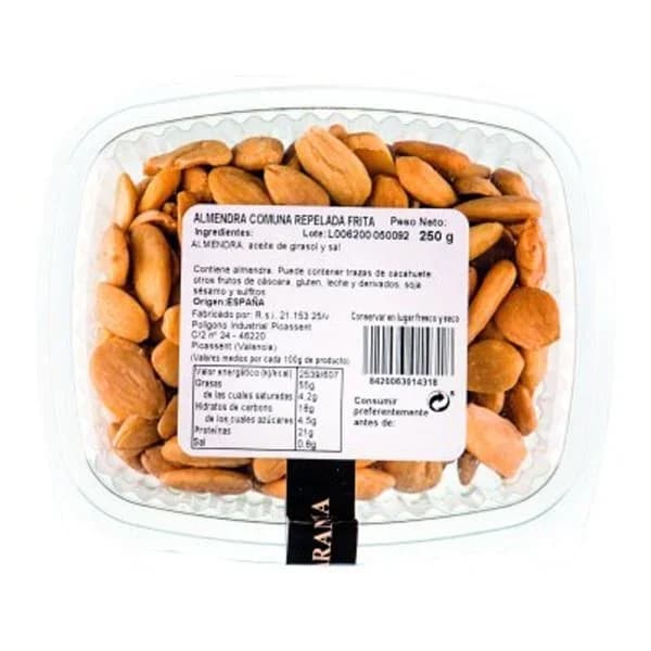Almendras fritas tarrina 250 g - 0.25 ud - Imagen del producto en Findit