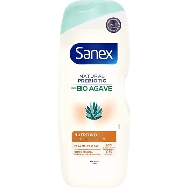 Gel de ducha bio agave nutritivo SANEX, bote 600 ml - 0.6 l - Imagen del producto en Findit