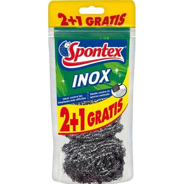 Estropajo acero inoxidable Spontex bolsa 3 unidades - 1 ud - Imagen del producto en Findit