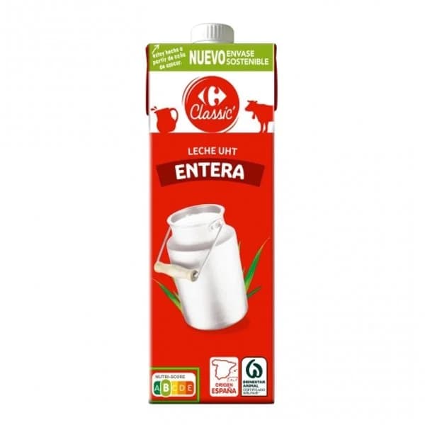 Leche entera Carrefour brik 1 l. - 1 l - Imagen del producto en Findit