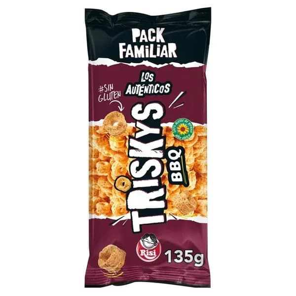Aperitivo de maíz sabor barbacoa Triskys Risi sin gluten 135 g. - 0.14 kg - Imagen del producto en Findit