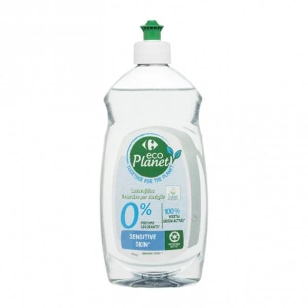 Lavavajillas a mano para pieles sensibles 0% perfume ecológico Carrefour Eco Planet 500 ml. - 0.5 l - Imagen del producto en Findit