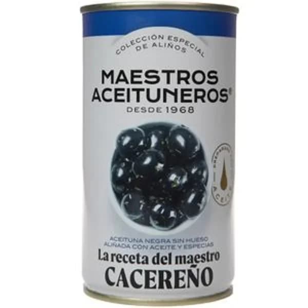 Aceitunas negras sin hueso aliñadas 320 g - 0.15 kg - Imagen del producto en Findit