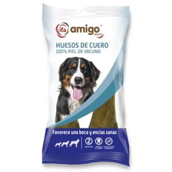 Snack para perros huesos de cuero 2 unidades - 0.07 kg - Imagen del producto en Findit