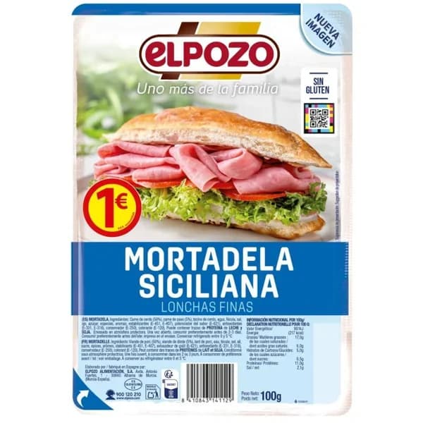 Mortadela Siciliana Loncha 100G - 0.1 kg - Imagen del producto en Findit