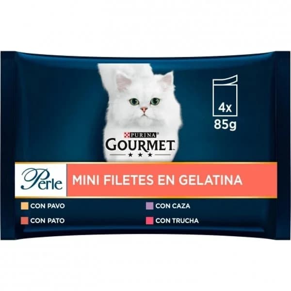 Gelatina para gatos láminas de pavo 4x85 g - 0.34 kg - Imagen del producto en Findit