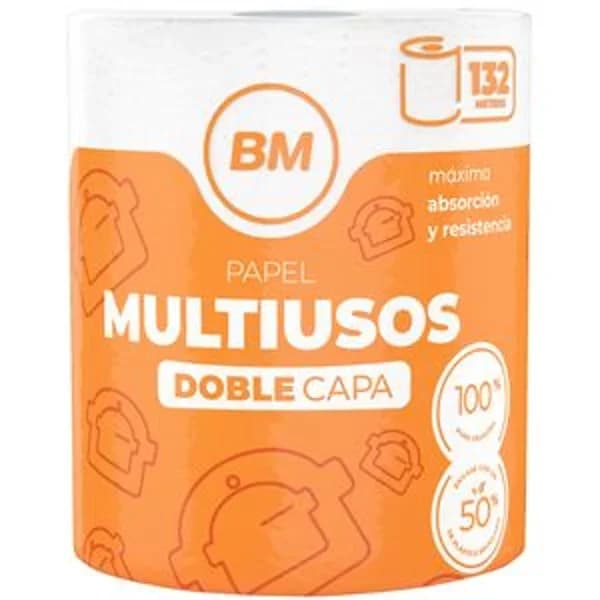 Papel de cocina multiusos 2 capas 132 metros - 1 ud - Imagen del producto en Findit