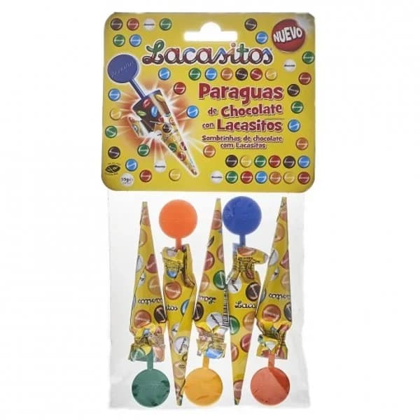 Chocolate con grageas Paraguas Lacasitos sin gluten 5 ud. - 0.06 kg - Imagen del producto en Findit