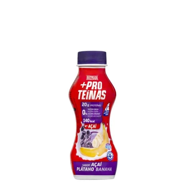 Bebida láctea desnatada +Proteínas sabor açaí plátano Hacendado 0% m.g 20 g proteínas - 0.28 kg - Imagen del producto en Findit