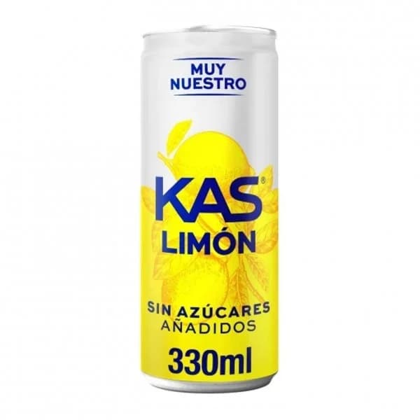 Refresco de limón sin azúcar añadido KAS, lata 33 cl - 0.33 l - Imagen del producto en Findit