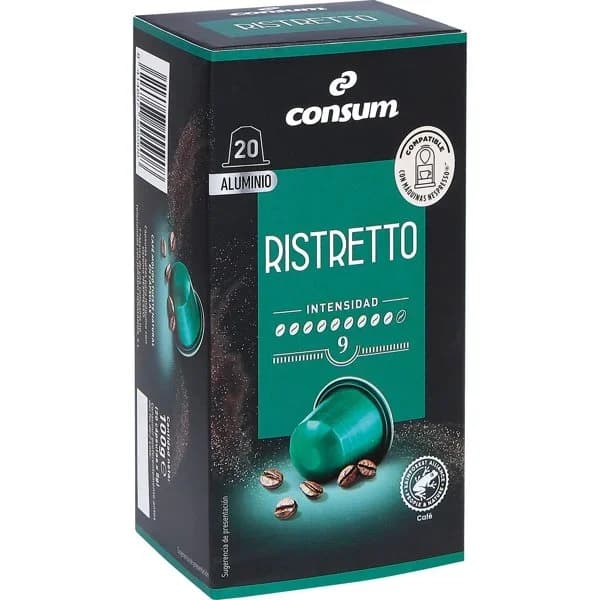 Café Ristretto 20 cápsulas - 20 ud - Imagen del producto en Findit