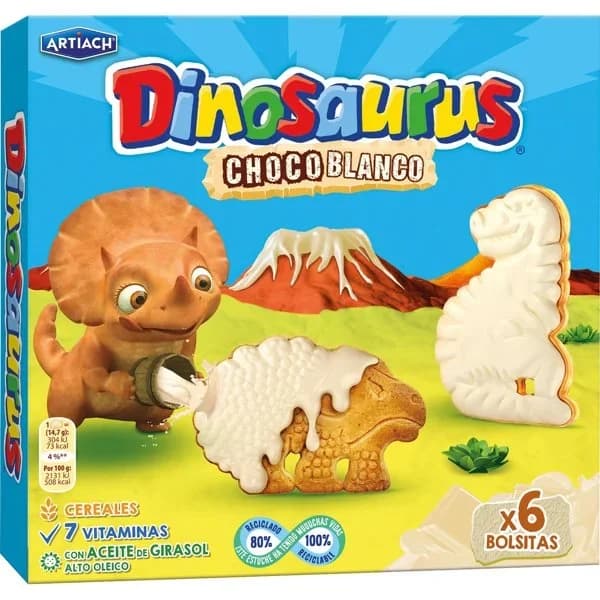 Galletas Cereales Choco Blanco Dinosaurus - 0.26 kg - Imagen del producto en Findit