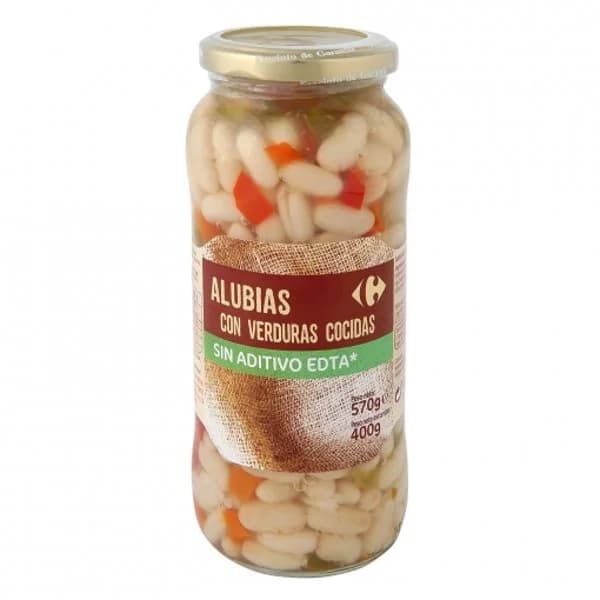 Alubias cocidas con verduras Carrefour 400 g. - 0.4 kg - Imagen del producto en Findit