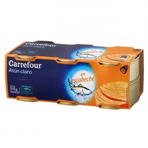 Atún claro en escabeche Carrefour pack de 6 latas de 52 g. - 0.31 kg - Imagen del producto en Findit