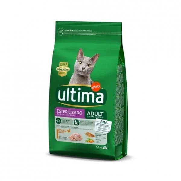 Pienso sabor pollo para gato esterilizado adulto Ultima Cat 1,5kg. - 1.5 kg - Imagen del producto en Findit