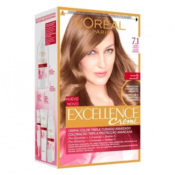 Tinte creme nº 7.1 Rubio Ceniza L'Oréal Excellence 1 ud. - 1 ud - Imagen del producto en Findit
