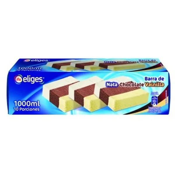 Helado barra de nata, chocolate y vainilla 1 l - 1 l - Imagen del producto en Findit