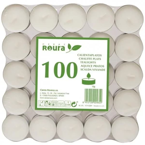Set 100 Tealights ROURA - Blanco - 99.8 ud - Imagen del producto en Findit
