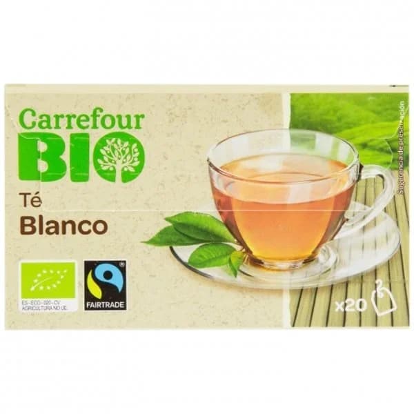 Té blanco en bolsitas ecológico Carrefour Bio 20 ud. - 0.03 kg - Imagen del producto en Findit