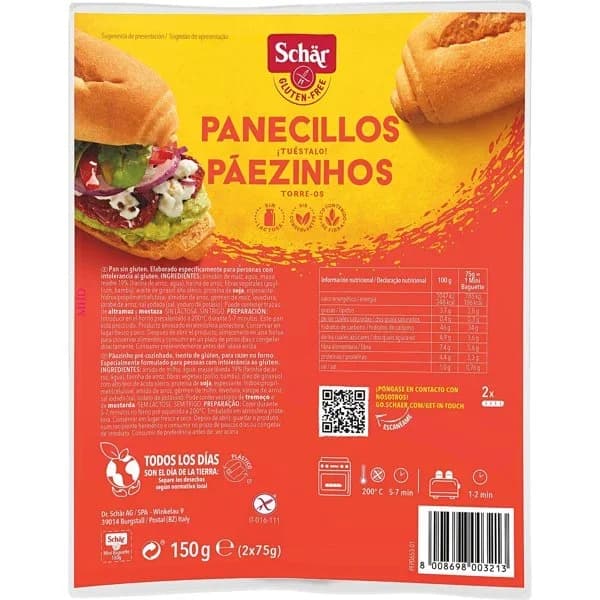 Mini baguette sin gluten SCHAR, paquete 150 g - 0.15 kg - Imagen del producto en Findit