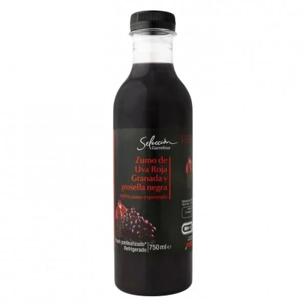 Zumo de uva roja, granada y grosella Carrefour Selección exprimido botella75 cl. - 0.75 l - Imagen del producto en Findit