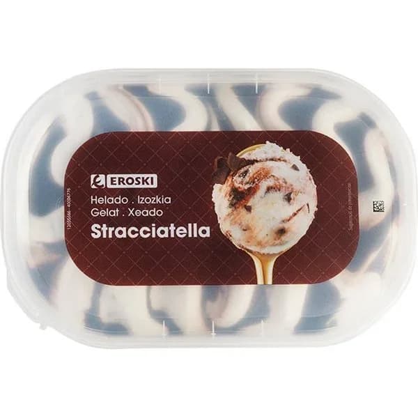 Helado de stracciatella EROSKI, tarrina 900 ml - 0.9 l - Imagen del producto en Findit