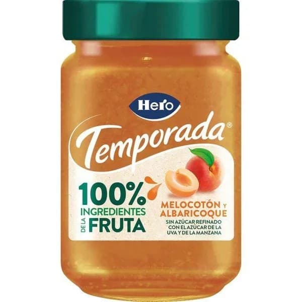 Mermelada de melocotón y albaricoque 100% HERO, frasco 280 g - 0.28 kg - Imagen del producto en Findit