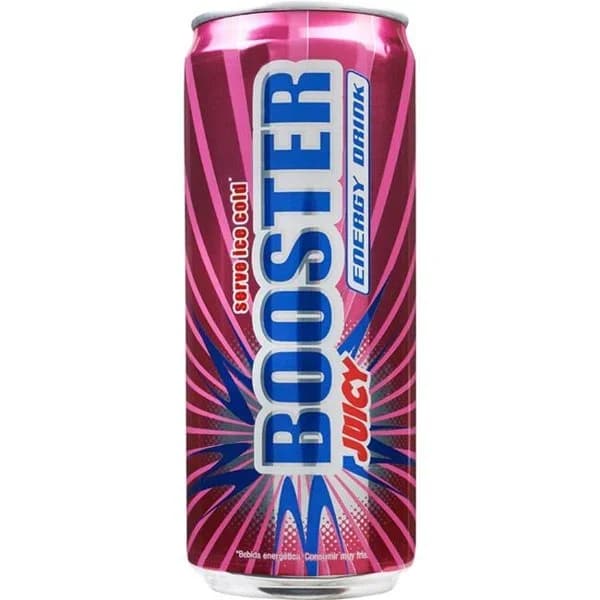 Bebida energética BOOSTER JUICY, lata 33 cl - 1 ud - Imagen del producto en Findit