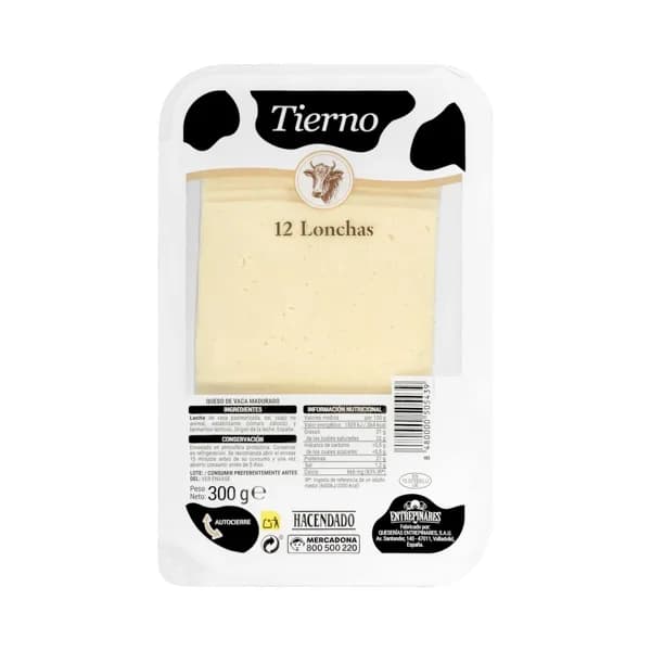 Queso lonchas tierno de vaca Entrepinares - 0.3 kg - Imagen del producto en Findit