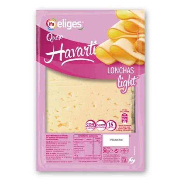 Queso havarti light lonchas 300 g - 0.3 kg - Imagen del producto en Findit
