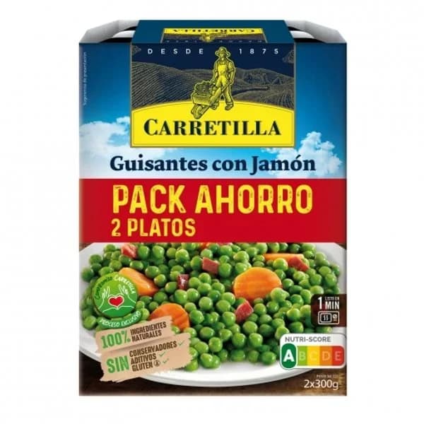 Guisantes con jamón Carretilla sin gluten pack de 2 unidades de 300 g. - 0.6 kg - Imagen del producto en Findit