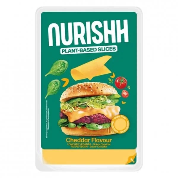 Especialidad vegana en lonchas sabor cheddar Nurishh sin gluten y sin lactosa 160 g. - 0.16 kg - Imagen del producto en Findit