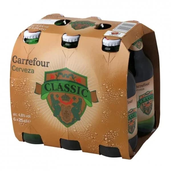 Cerveza Carrefour Classic pack de 6 botellas de 25 cl. - 1.5 l - Imagen del producto en Findit