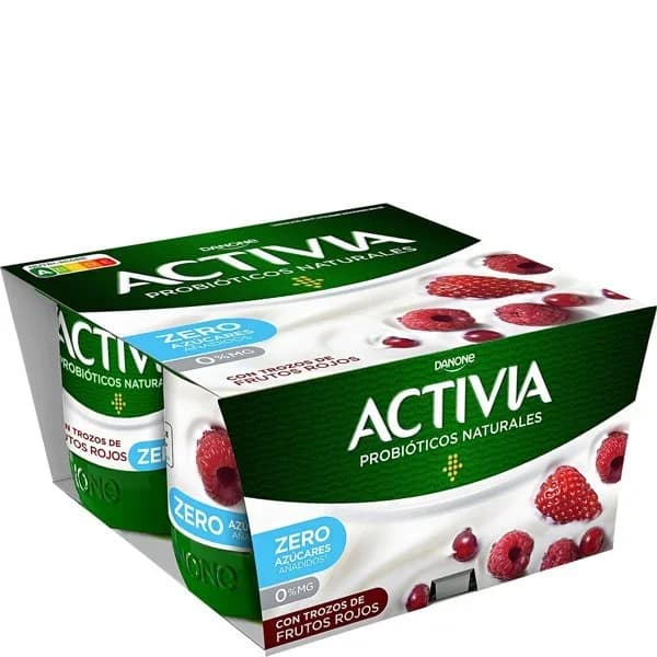 Yogur Activia Bífidus Desnatado con Frutos Rojos 4 - 0.48 kg - Imagen del producto en Findit