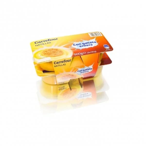 Natillas con galleta entera Carrefour pack de 4 unidades de 125 g. - 0.5 kg - Imagen del producto en Findit