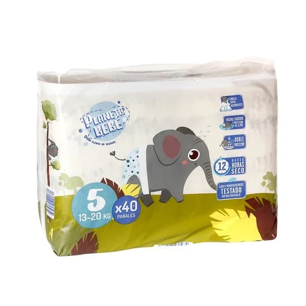 Pañales 13-20 kgs talla 5 Planeta Bebé de Dia bolsa 40 unidades - 40.53 ud - Imagen del producto en Findit