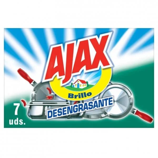 Set 7 Estropajos Jabonosos Desengrasantes de Acero AJAX - 1 ud - Imagen del producto en Findit