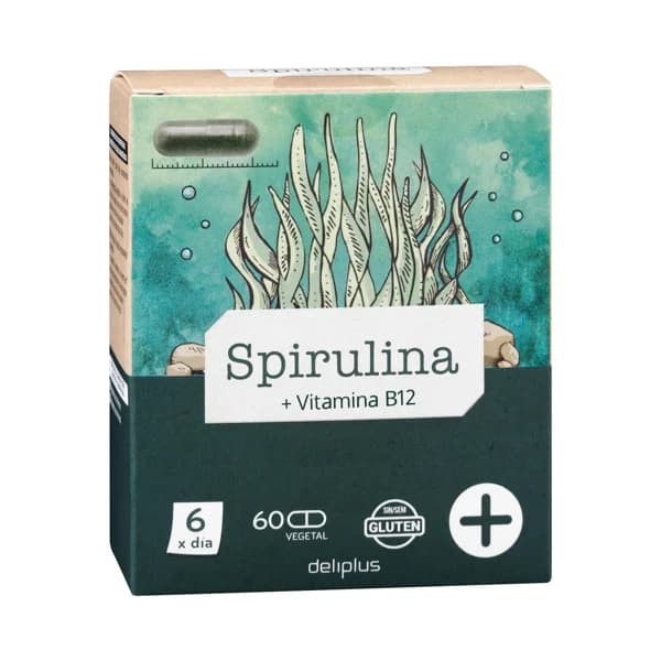 Cápsulas Spirulina + vitamina B12 Deliplus - 59.52 ud - Imagen del producto en Findit